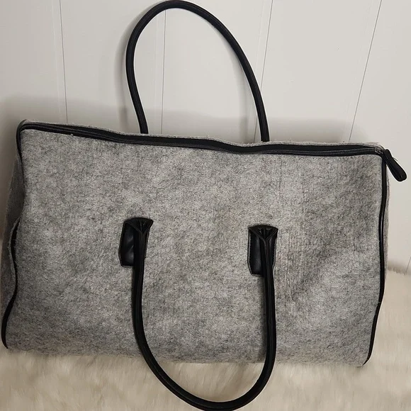 Kenneth Cole gray wool oversized weekend/duffel bag - Picture 5 of 10